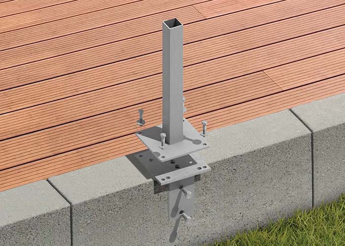 Pfosten Montageadapter für schmale Randsteine